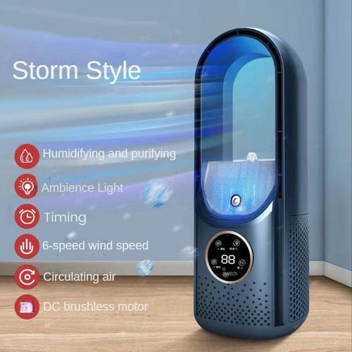 Portable Leafless Electric Fan Air Cooler 6 Speed Silent Timer Air - Solace Air