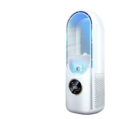 Portable USB Air Cooler Leafless Electric Fan 6 Speed Silent Timer Air - Solace Air