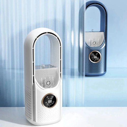 Portable USB Air Cooler Leafless Electric Fan 6 Speed Silent Timer Air - Solace Air